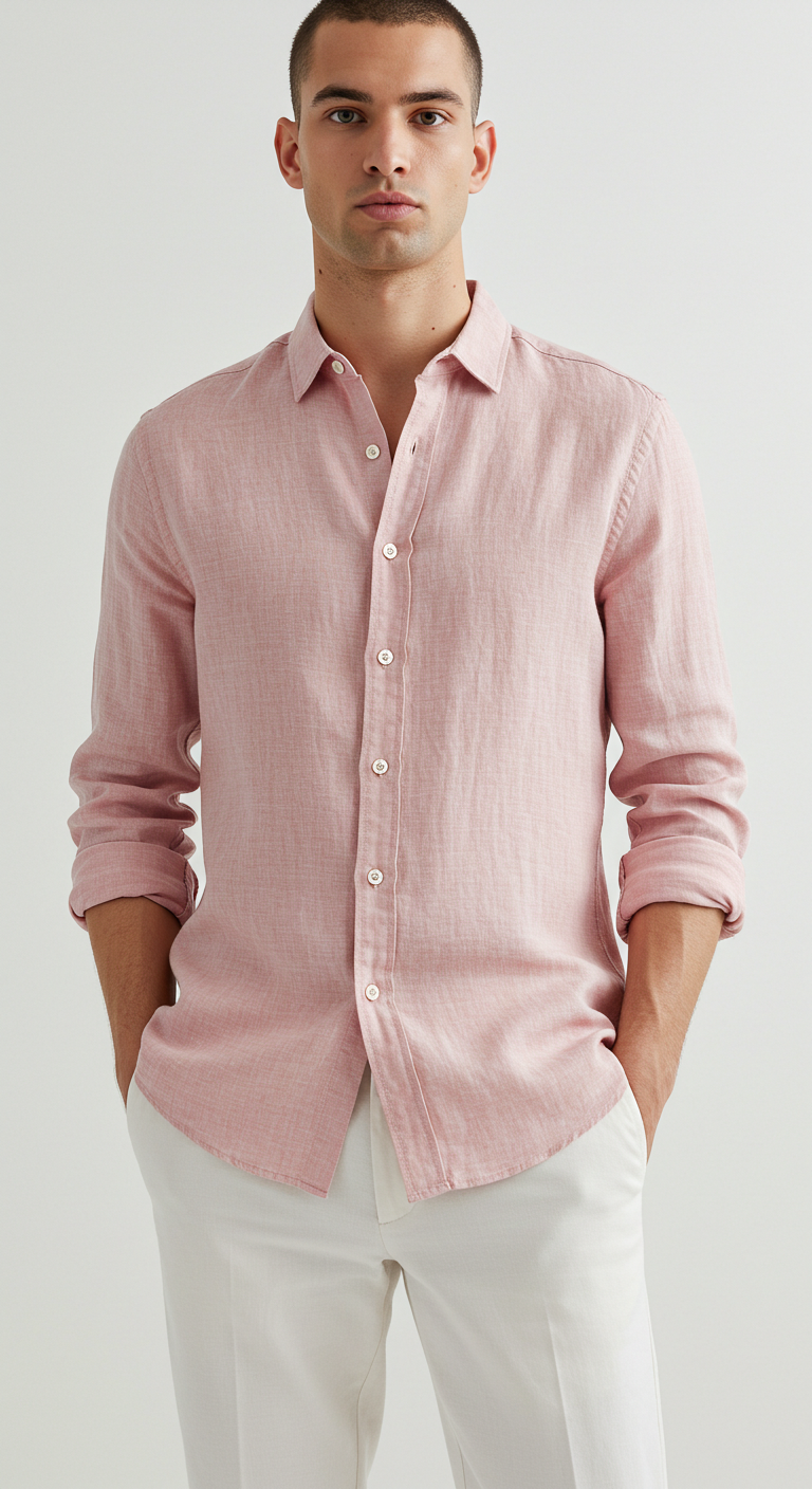 Luxury Linen Shirt Light Blue