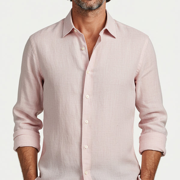 Luxury Linen Shirt Light Pink
