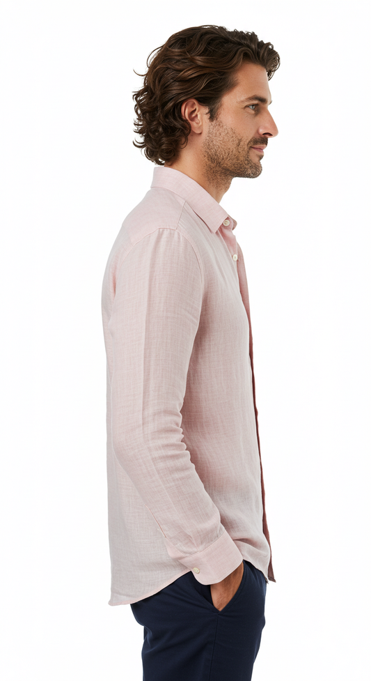 Luxury Linen Shirt Light Pink