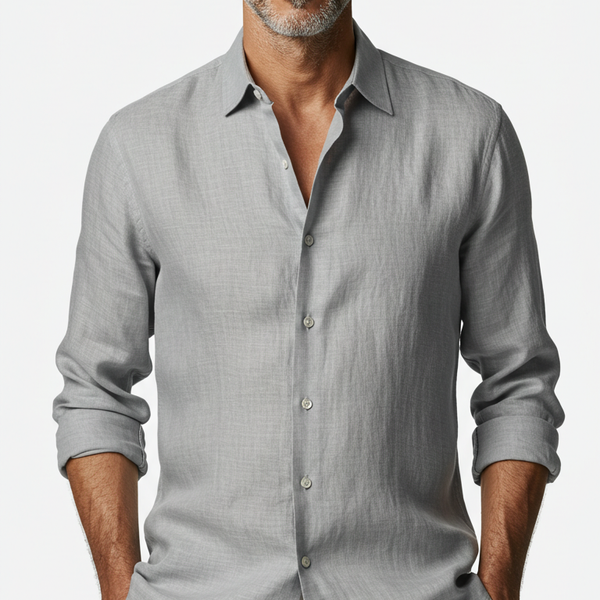 Luxury Linen Shirt Grey
