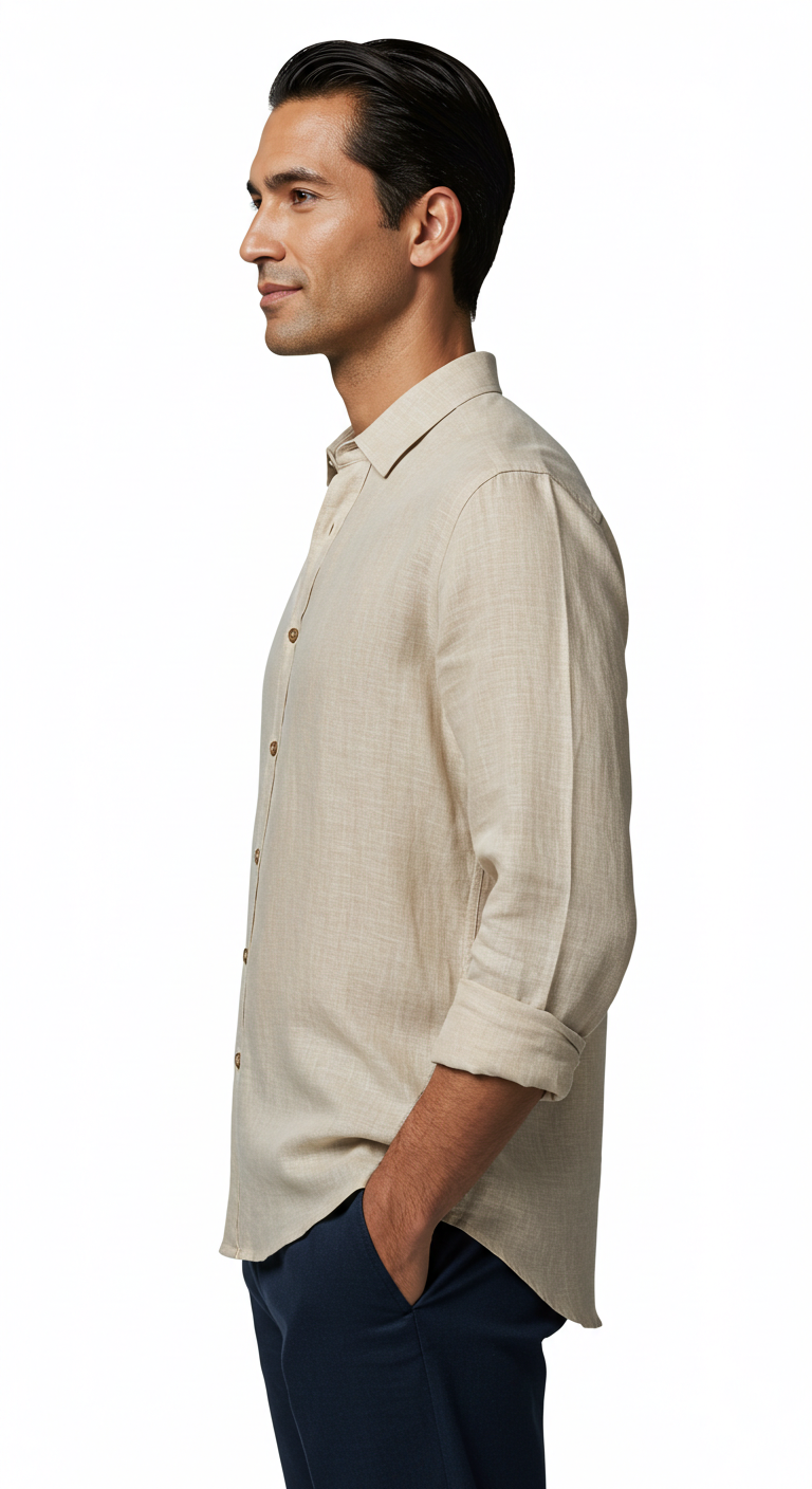 Luxury Linen Shirt Sand