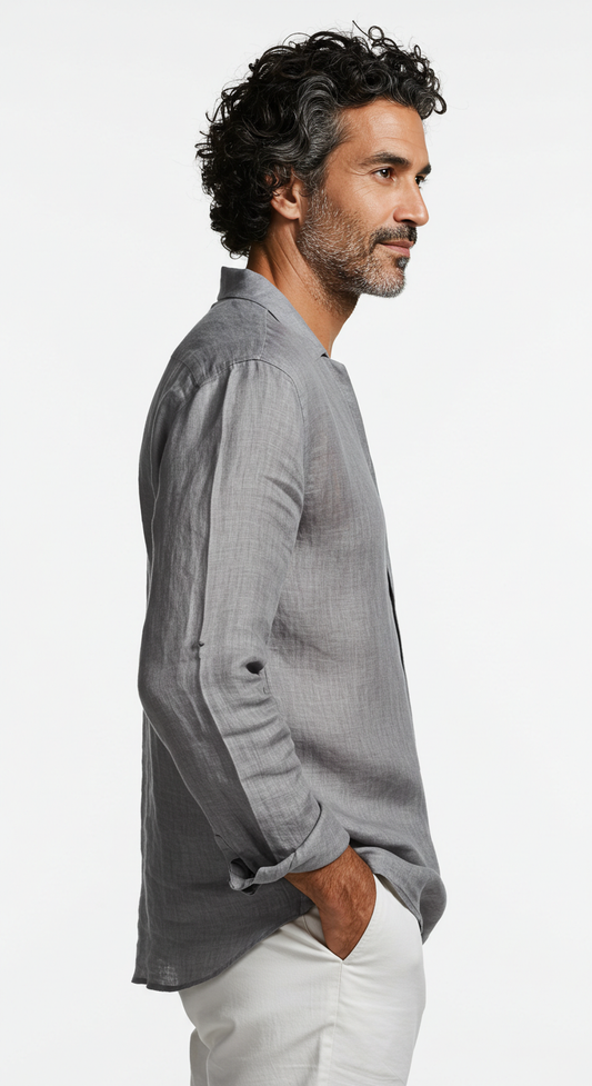 Luxury Linen Shirt Grey