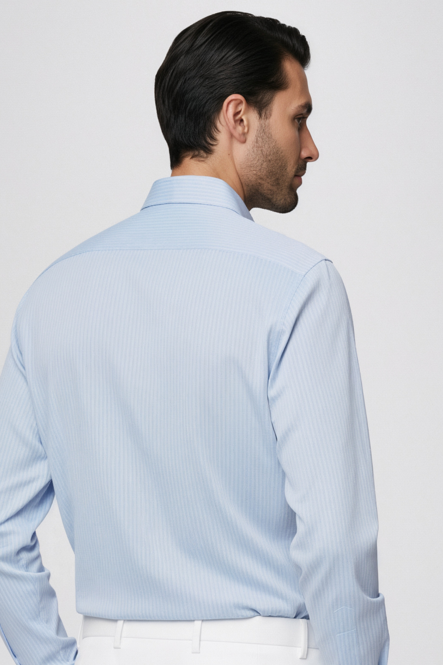 Blue Striped Widespread Collar Shirt