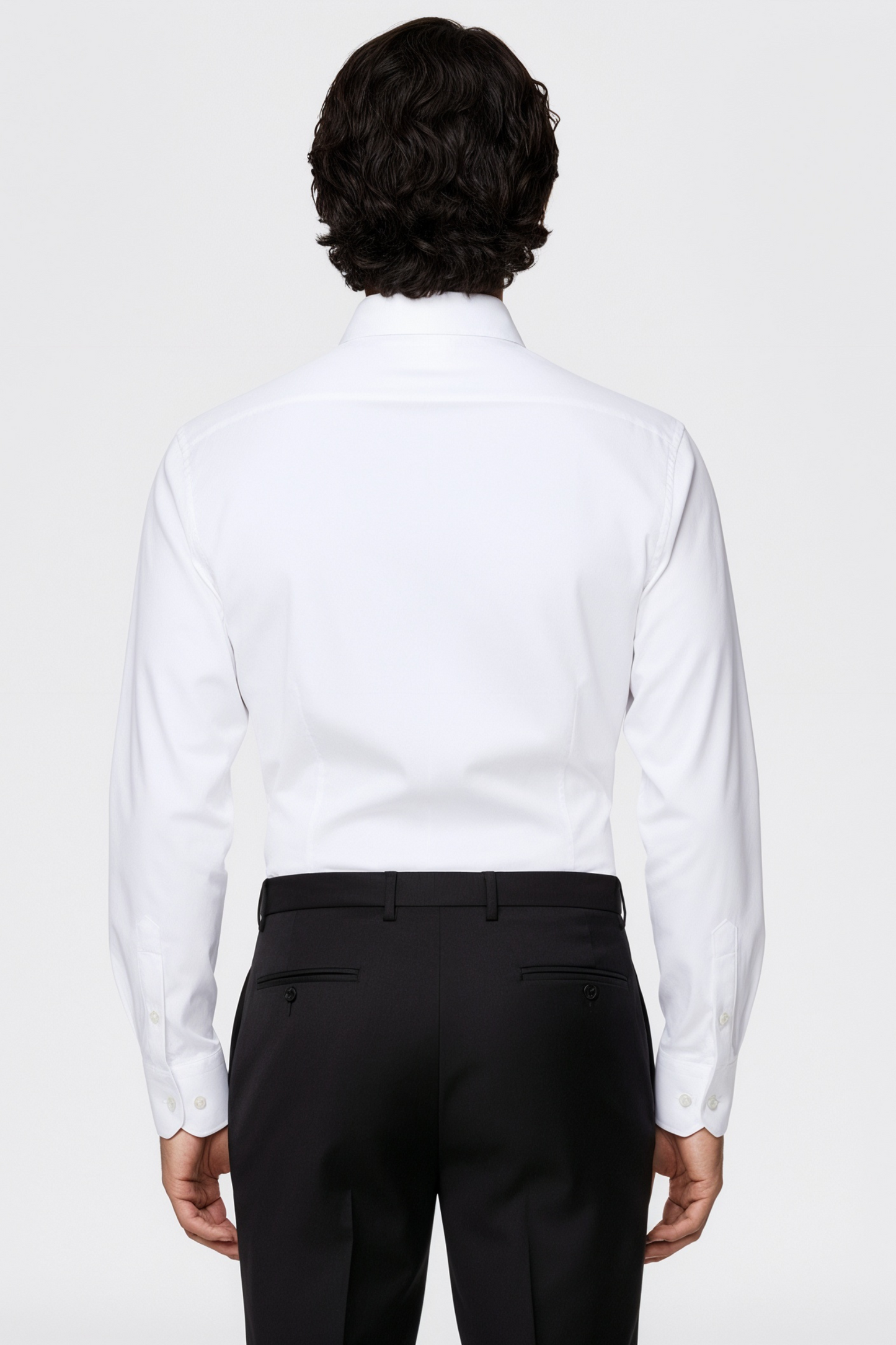White Widespread Collar Shirt