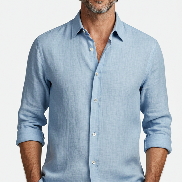 Luxury Linen Shirt Light Blue