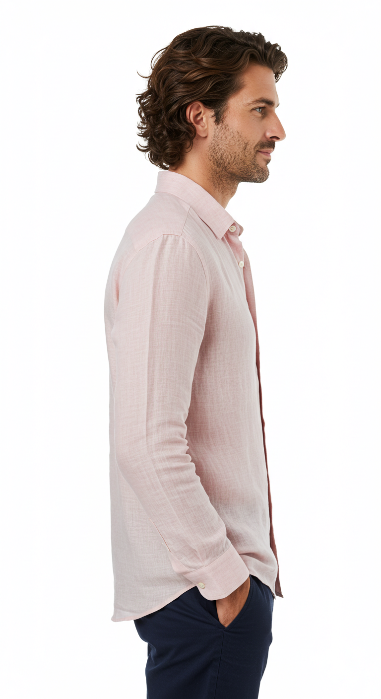 Luxury Linen Shirt Light Pink