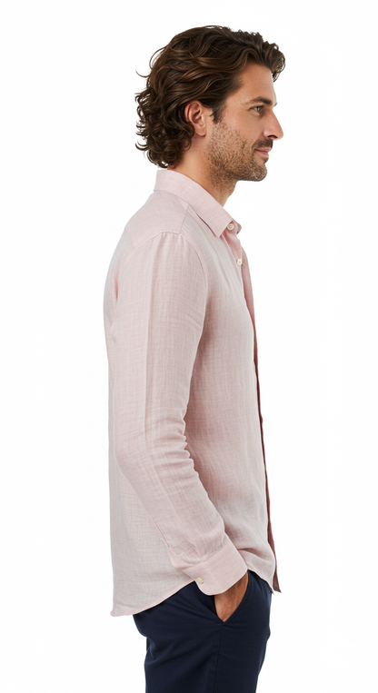 Luxury Linen Shirt Light Pink