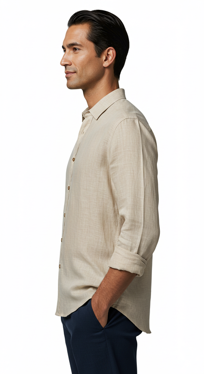 Luxury Linen Shirt Sand