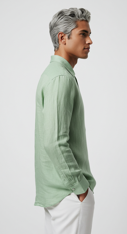 Luxury Linen Shirt Mint