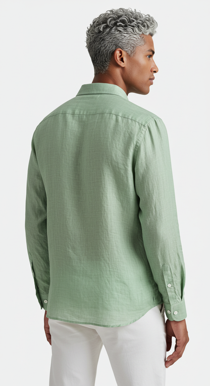 Luxury Linen Shirt Mint