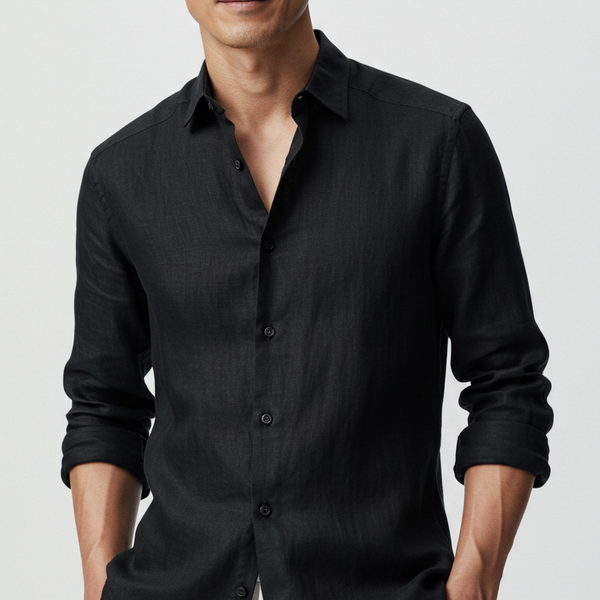 Luxury Linen Shirt Black