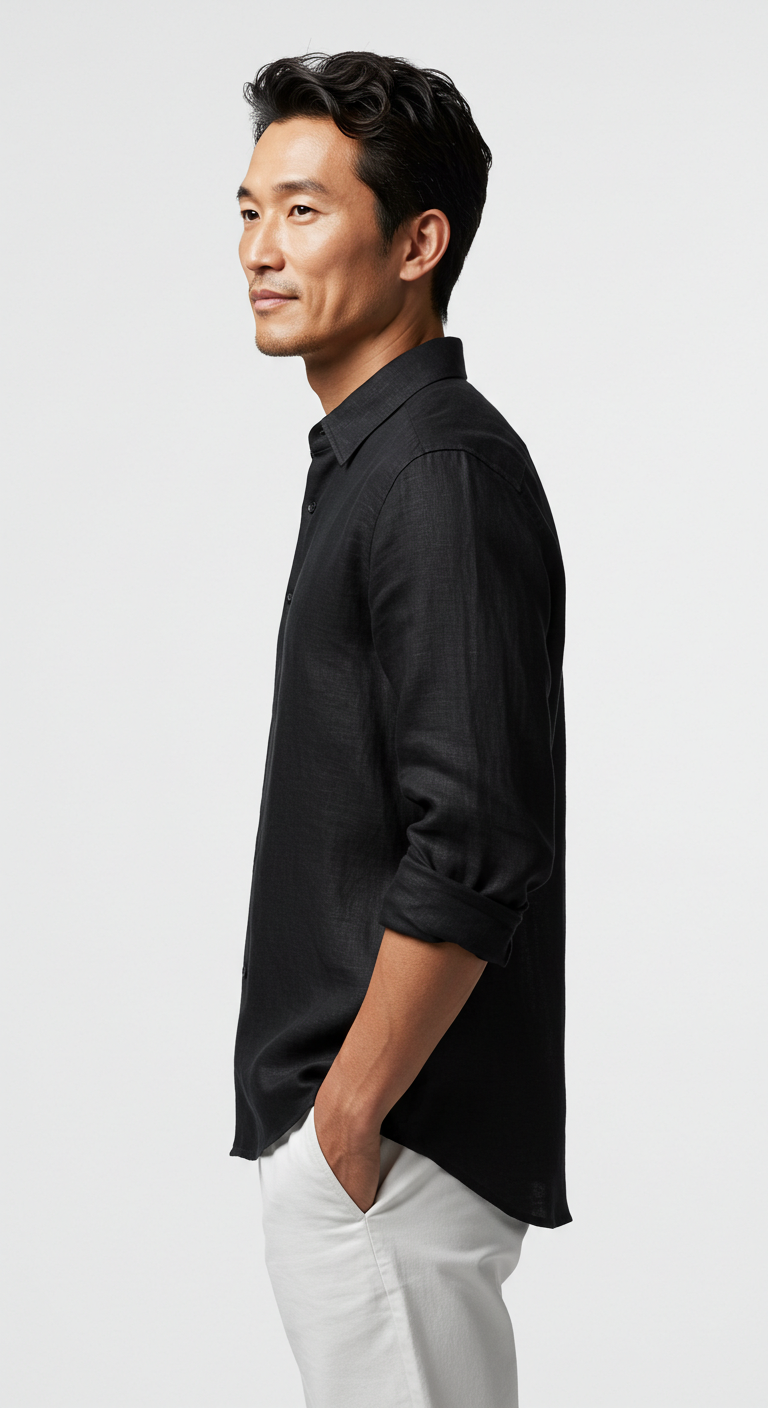 Luxury Linen Shirt Black