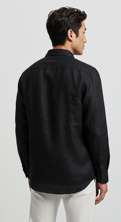 Luxury Linen Shirt Black