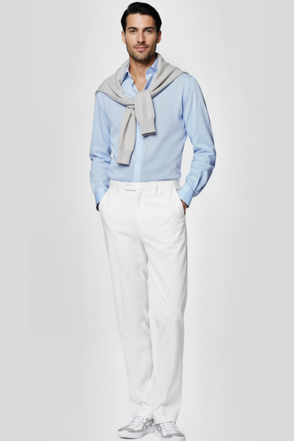 Blue Striped Widespread Collar Shirt
