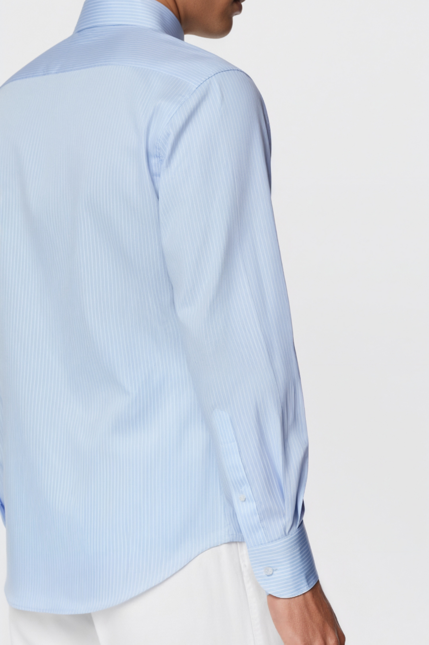 Blue Striped Widespread Collar Shirt
