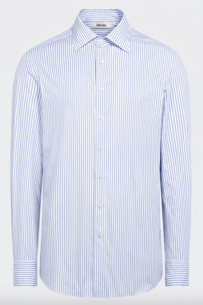 Blue White Striped Classic Collar Shirt