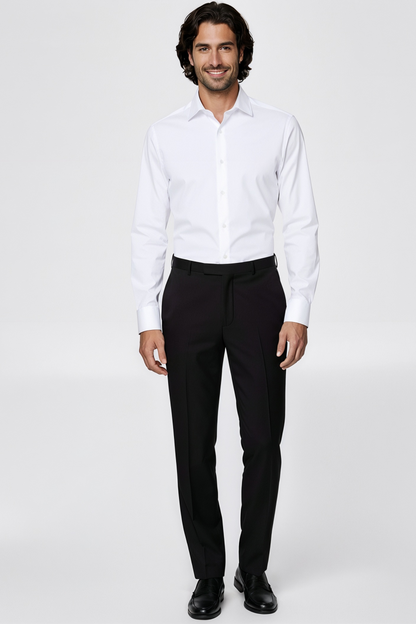 White Widespread Collar Shirt