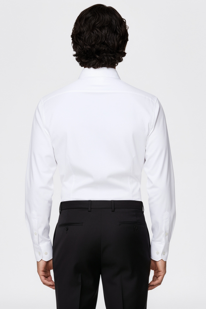 White Widespread Collar Shirt
